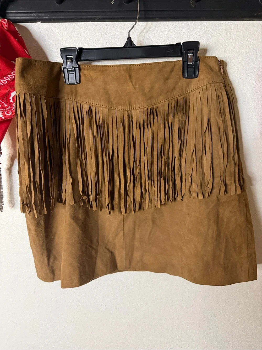Walter Baker Riley Fringe Leather Mini Skirt NWT Size 8